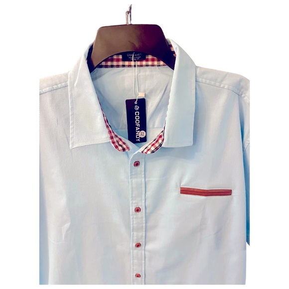 NWT Coofandy Men’s Casual Short Sleeved Button Down Dress Shirt XL - Picture 2 of 6